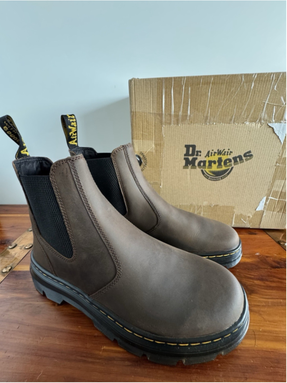 Dr. Martens Embury Crazy Horse Leather Chelsea Boots Brown Men’s 10 Women’s 11